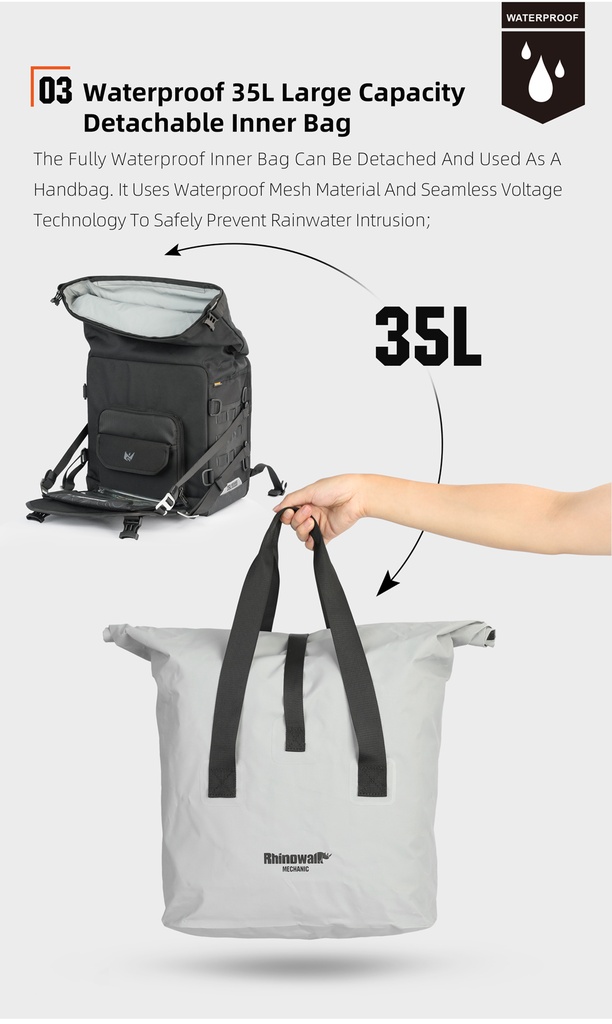 Rhinowalk Mechanic -35l Quick release side bag