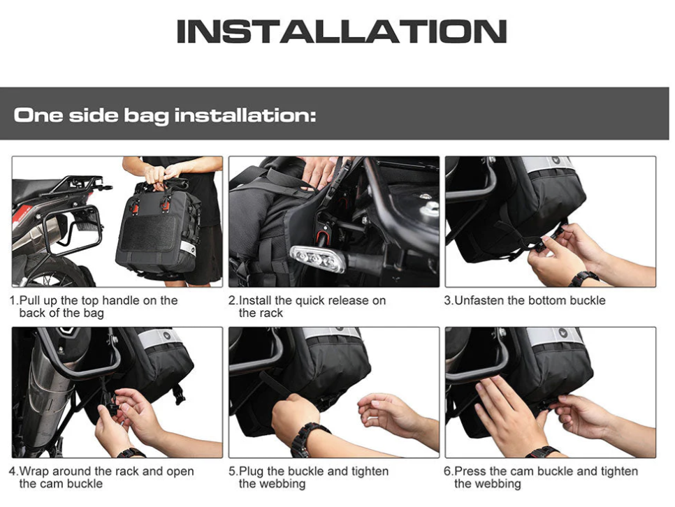 Rhinowalk 20L Motorcycle side bag