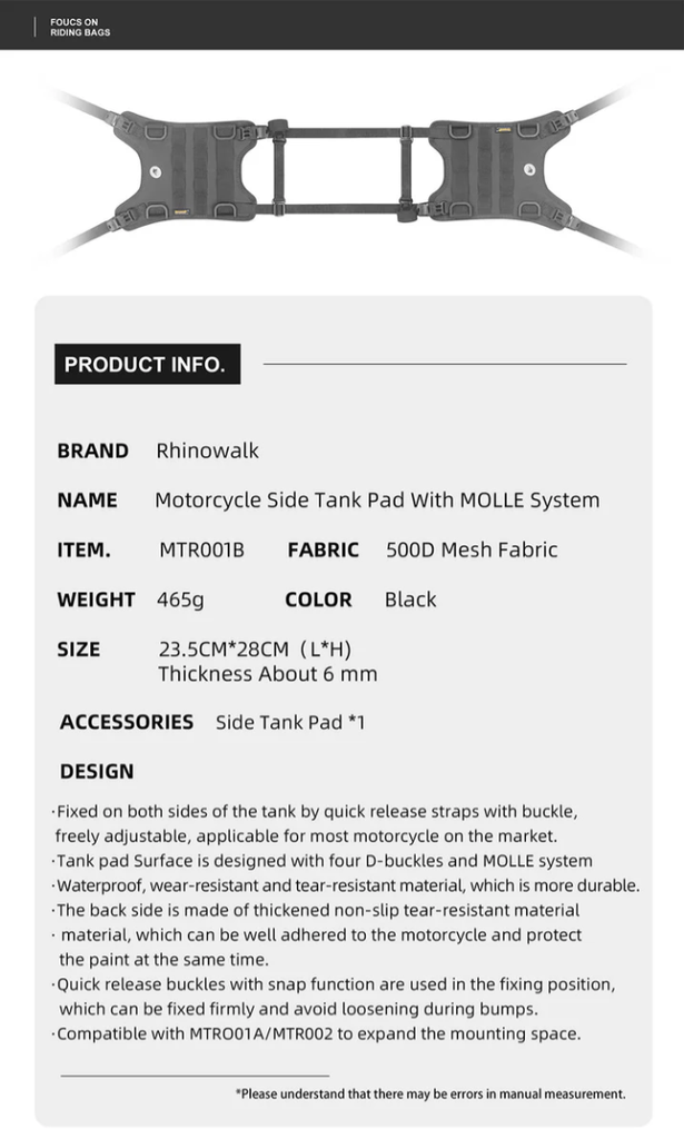 Rhinowalk Tank Base Mounting for tank bag