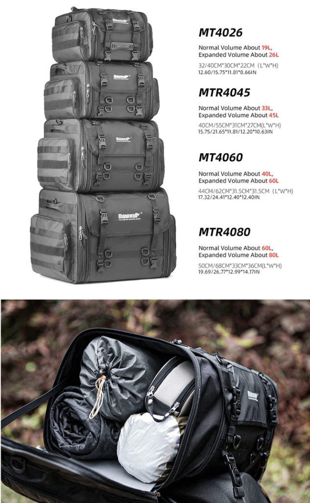 Rhinowalk 33-45L Tail  bag with expandable