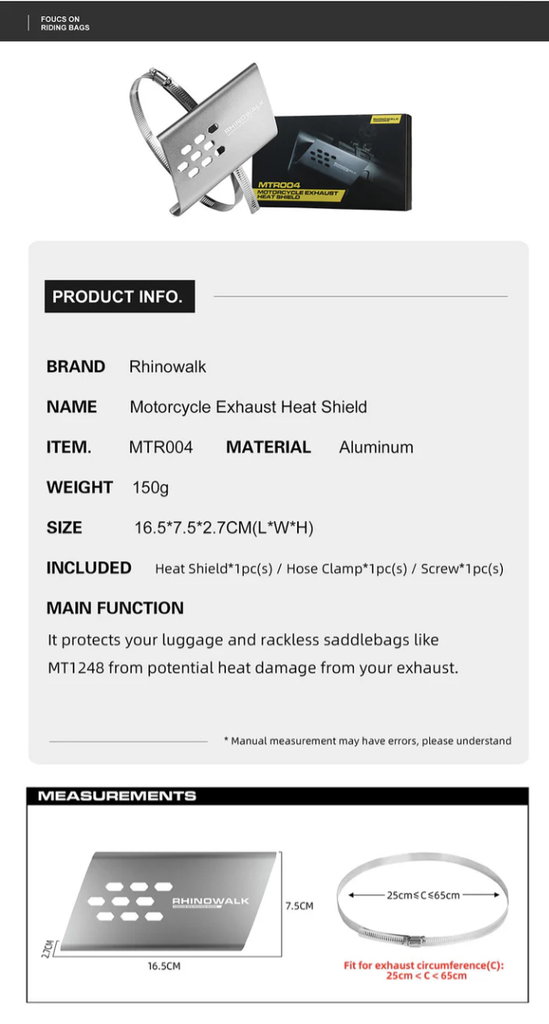 Rhinowalk Motorcycle waterproof Pannier Side Bags 9L - 18L