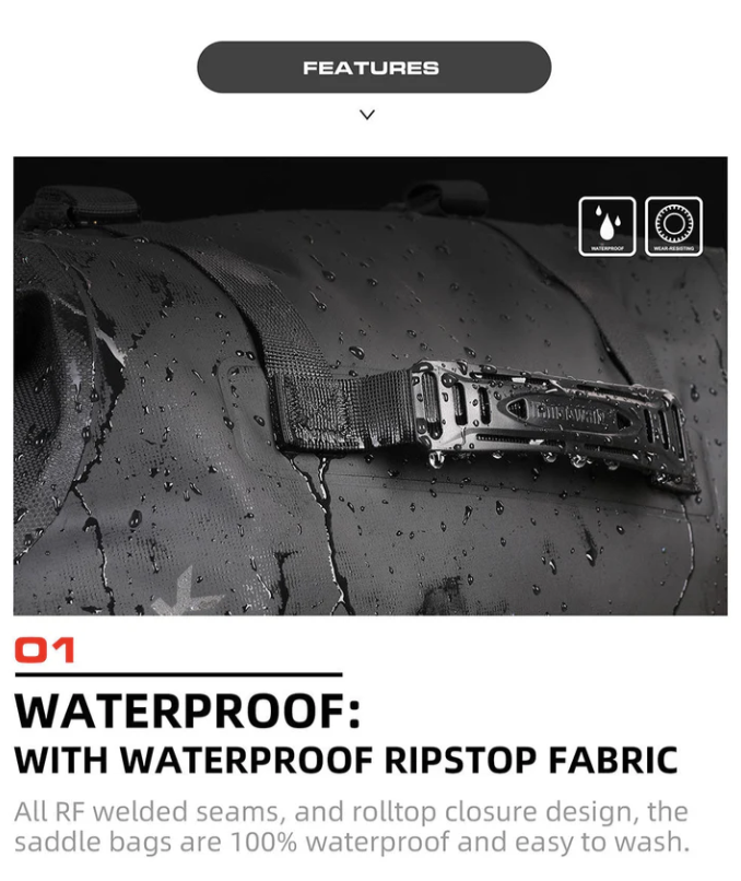 Rhinowalk Motorcycle waterproof Pannier Side Bags 9L - 18L