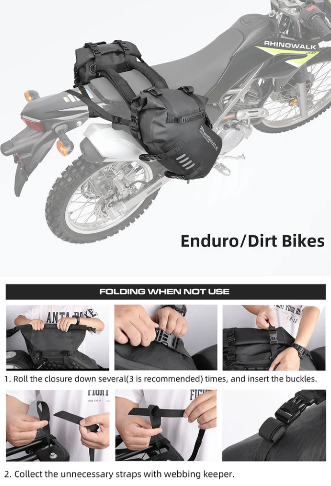 Rhinowalk Motorcycle waterproof Pannier Side Bags 9L - 18L