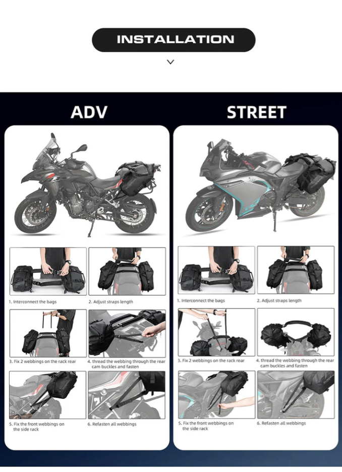 Rhinowalk Motorcycle waterproof Pannier Side Bags 9L - 18L