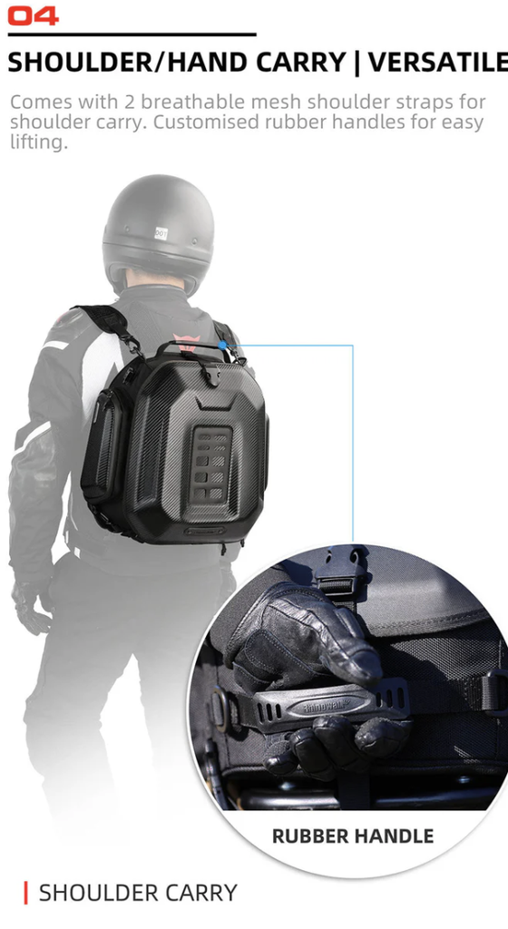 Rhinowalk Expandable Motorcycle Tail Cargo bag 23L - 35L