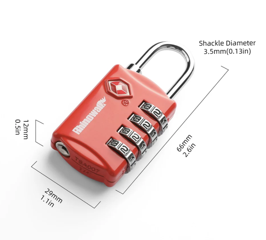 Rhinowalk TSA309RD TSA Combination Lock