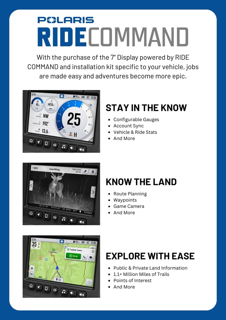Polaris 7" Display Powered by RIDE COMMAND
