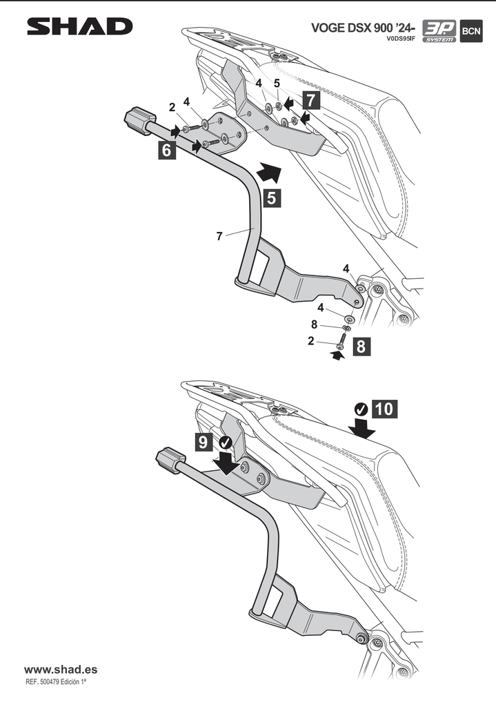 SHAD 3P SYSTEM VOGE 900 DSX / BLACK KNIGHT