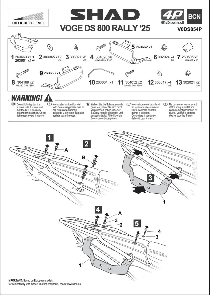 SHAD 4P SYSTEM VOGE DS800 RALLY