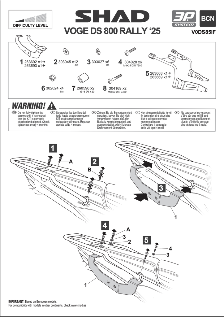 SHAD 3P SYSTEM VOGE DS800 RALLY