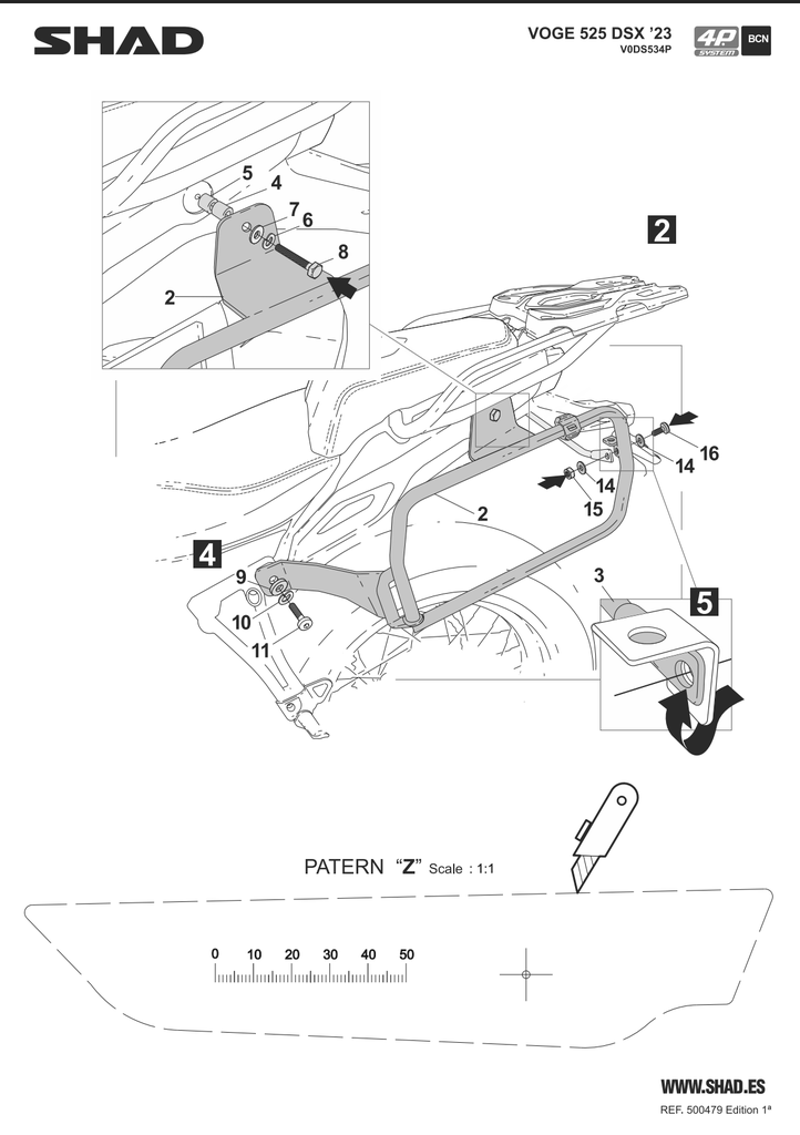 SHAD 4P SYSTEM SIDE CASE KIT VOGE DS625X