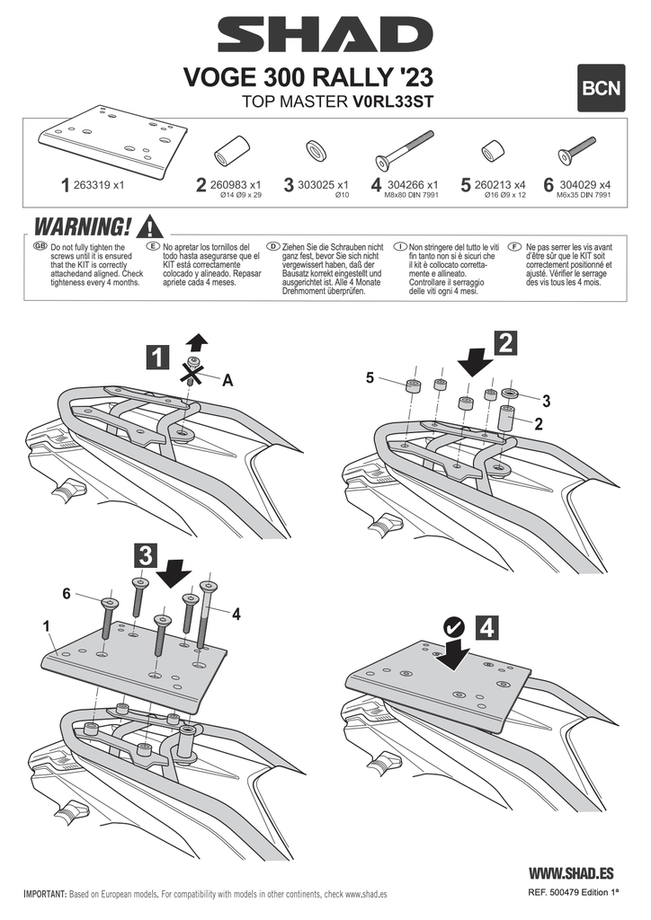 SHAD TOP CASE KIT VOGE 900 DSX (copy)