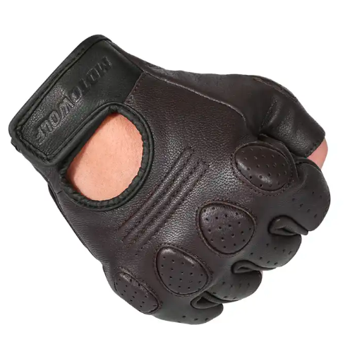 MOT-0311B Motowolf Leather Classic Fingerless Gloves