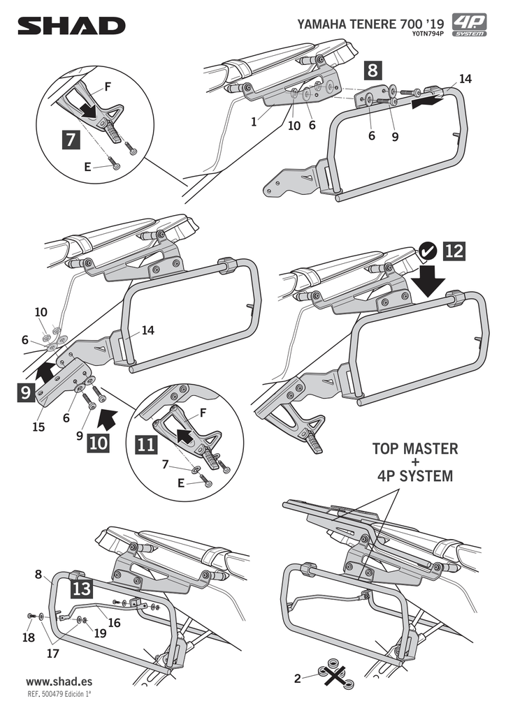 SHAD 4P SYSTEM SIDE CASE KIT YAMAHA TENERE 700