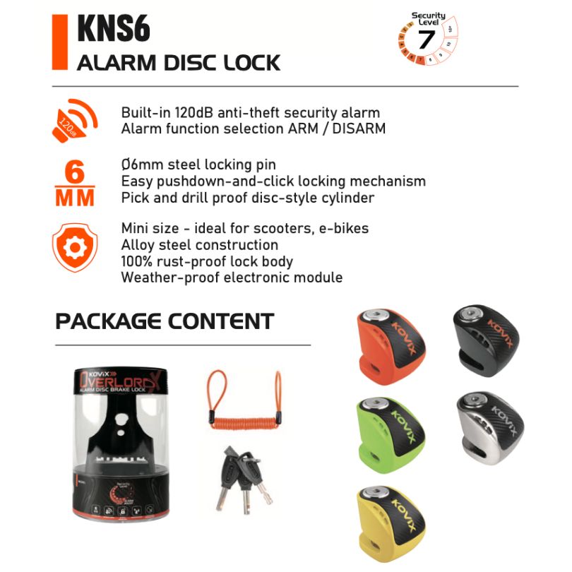 Kovix KNS6 Alarm Disc Lock