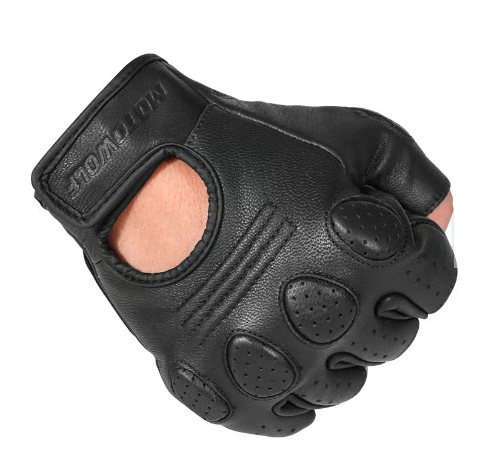 MOT-0311B Motowolf Leather Classic Fingerless Gloves
